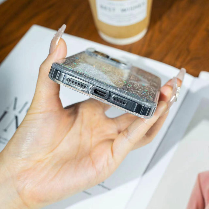 For Iphone 15 Gradient Glitter Starry Magsafe Phone Case