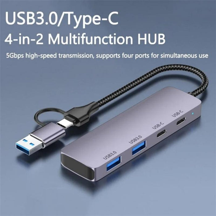 2-In-1 Usb 3.0 + Type-C Hub Docking Station