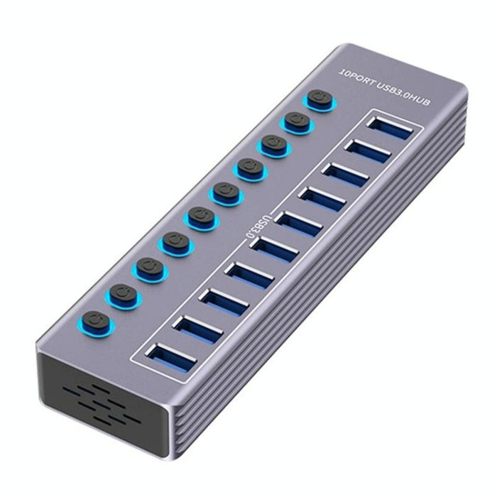 10-In-1 Usb 3.0 Extension Hub With Power Charging & Switch