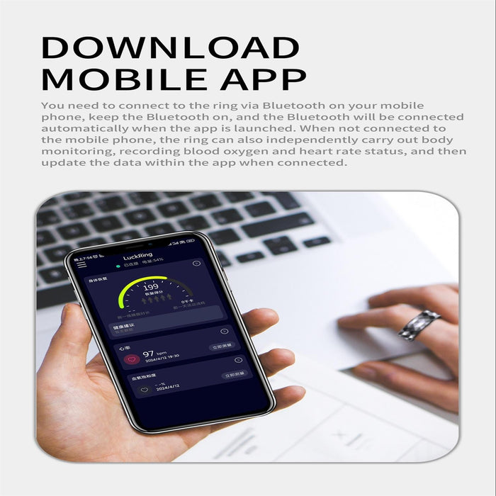 Smart Ring Health Monitoring Multiple Modes R12M Size 22