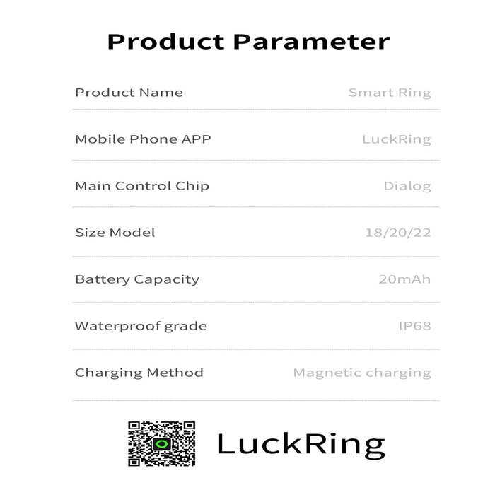 Smart Ring Health Monitoring Multiple Modes R12M Size 22