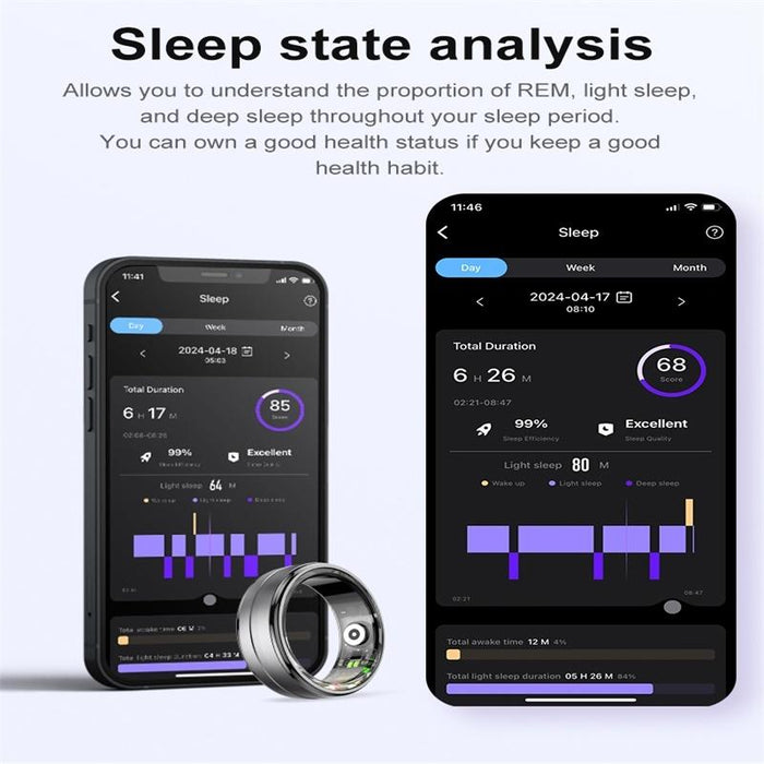 Smart Ring Heart Rate Oxygen Sleep Monitor Size 8