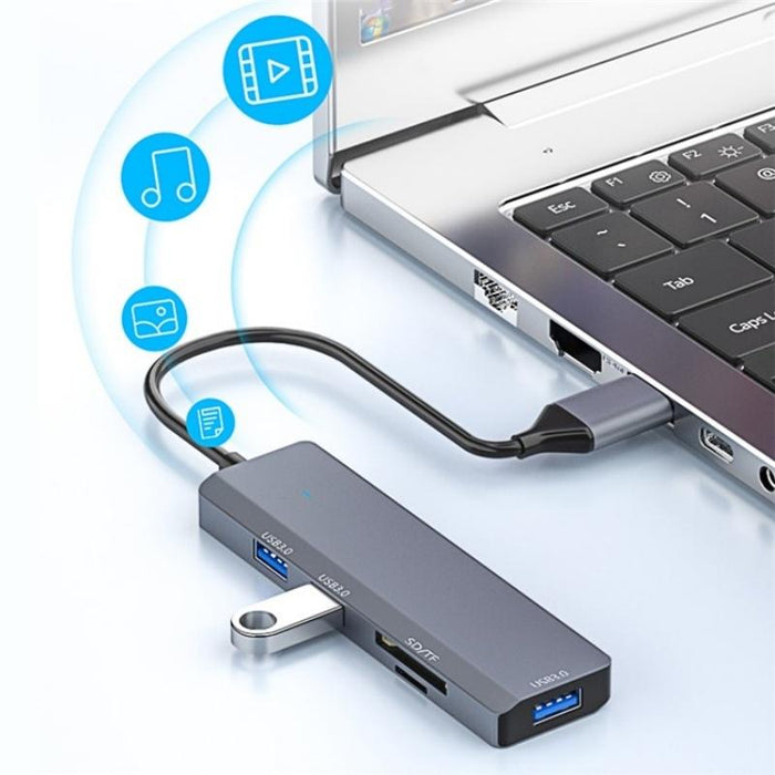 3 Usb 3.0 + 2 Card Reader Slots Multi-Port Hub