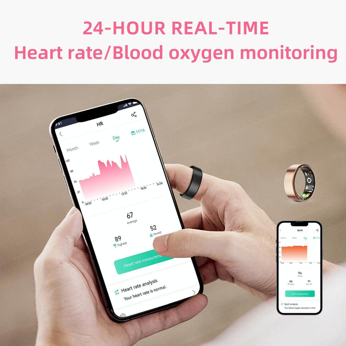 Smart Ring Size 8 Heart Rate Blood Oxygen Sleep Sports