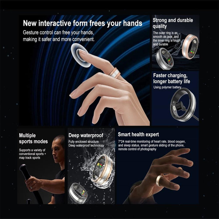 Smart Ring R18 Size 10 Heart Rate Blood Oxygen Sleep Sports
