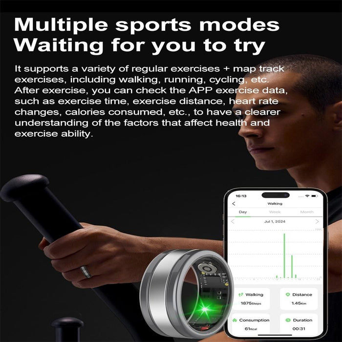 Smart Ring R18 Size 10 Heart Rate Blood Oxygen Sleep Sports