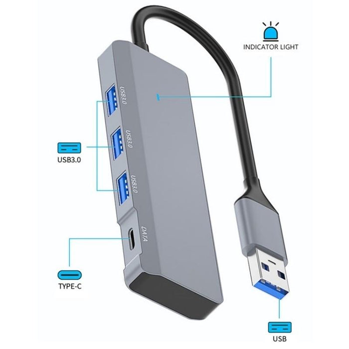Aluminum Usb 3.0 + Type-C Hub Adapter
