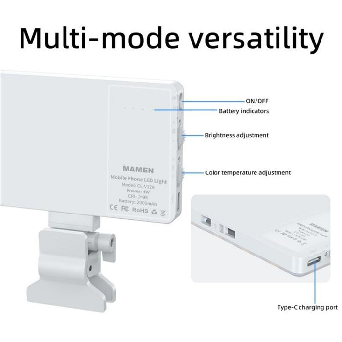 Phone Laptop Video Conference Fill Lamp Portable Selfie Live Streaming Led Fill Light