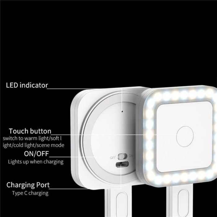 V18 Portable Skin Beauty Live Streaming Led Fill Light Magnetic Phone Selfie Lamp