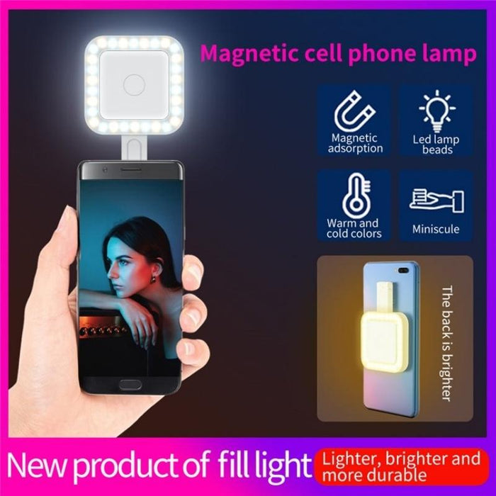 V18 Portable Skin Beauty Live Streaming Led Fill Light Magnetic Phone Selfie Lamp