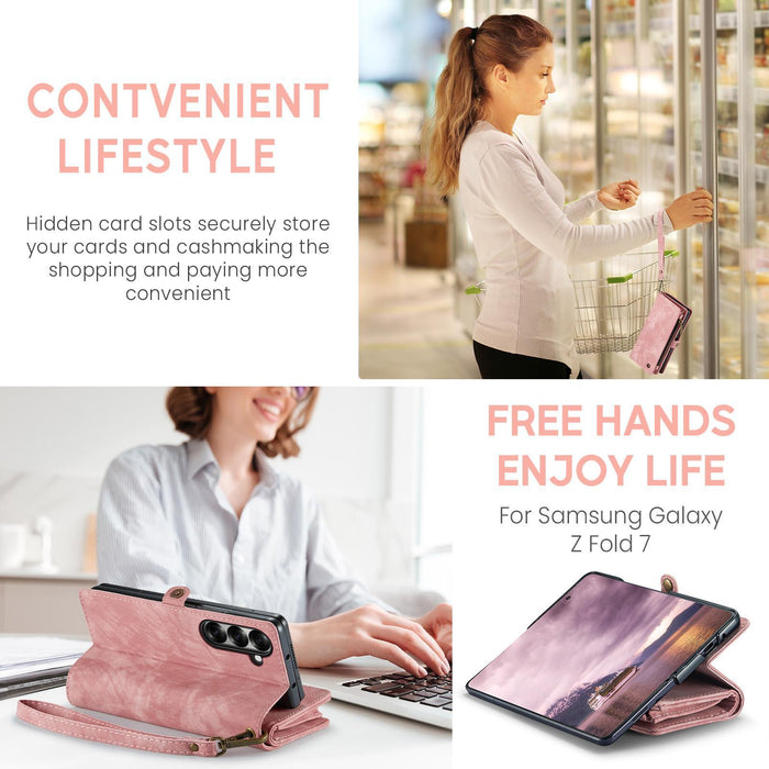 For Samsung Galaxy Z Fold7 5G Detachable Multifunctional Leather Phone Case