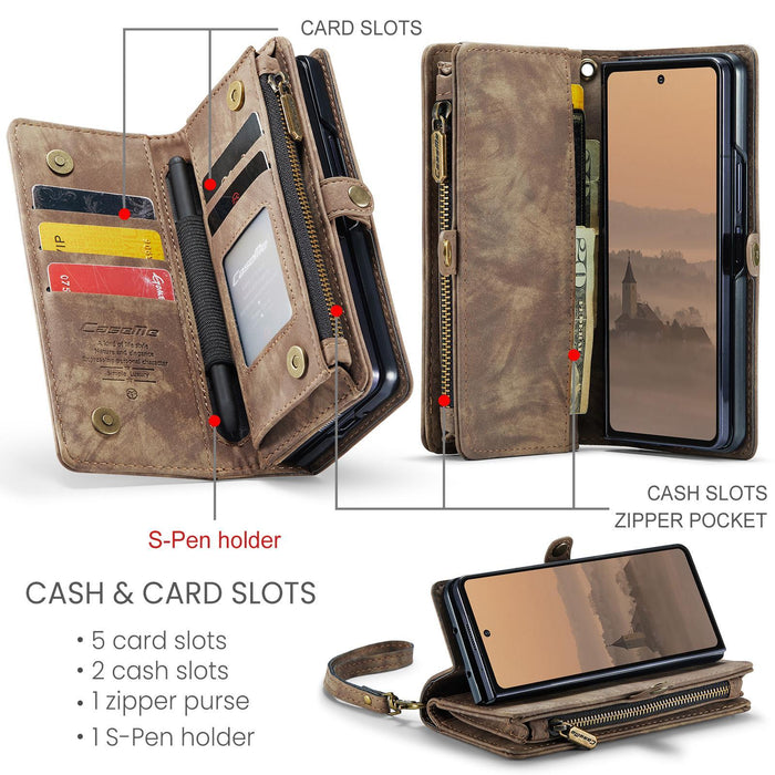 For Samsung Galaxy Z Fold7 5G Detachable Multifunctional Leather Phone Case