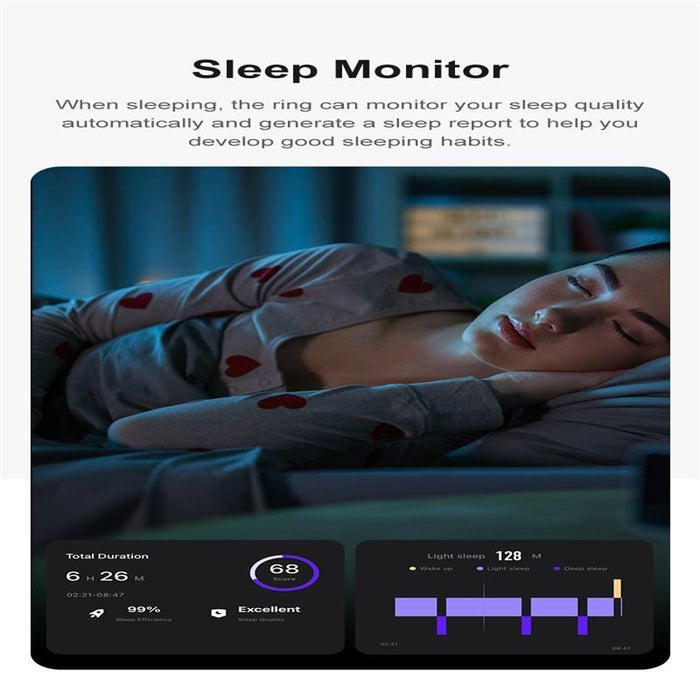 Smart Ring Heart Rate Blood Oxygen Sleep Monitoring Sports Modes