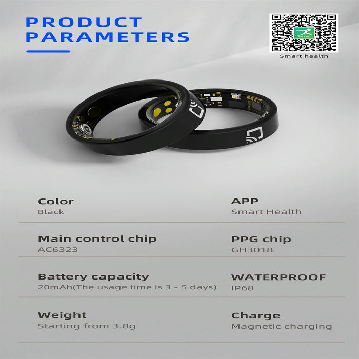 12 Smart Ring With Heart Rate Oxygen & Sleep Monitoring