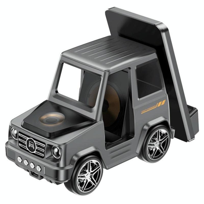 6 In 1 Car Shape Speaker With Clock & Wireless Charger