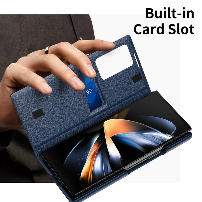 For Samsung Galaxy Z Fold7 5G Leather Phone Case With Smart View Window & Card Slot