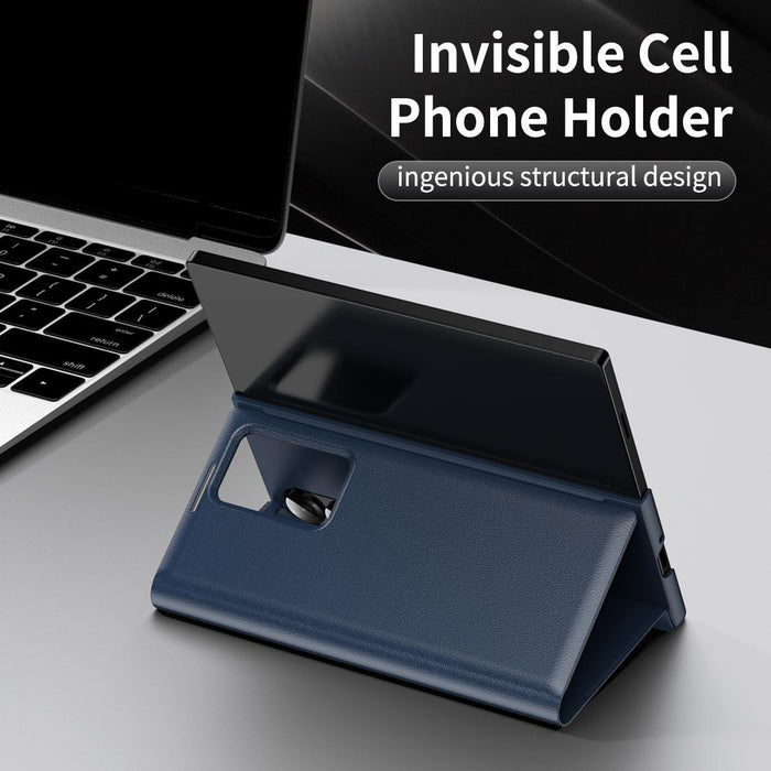 For Samsung Galaxy Z Fold7 5G Leather Phone Case With Smart View Window & Card Slot