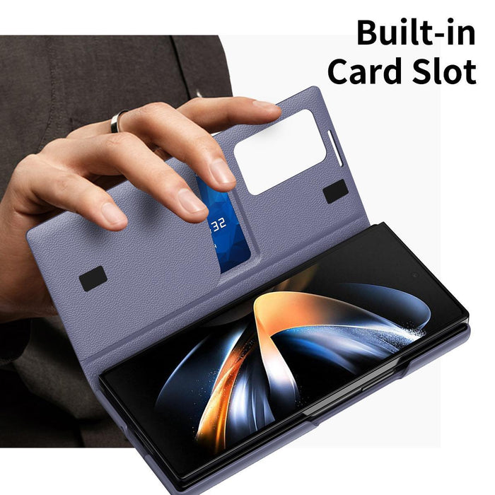 For Samsung Galaxy Z Fold7 5G Leather Phone Case With Smart View Window & Card Slot