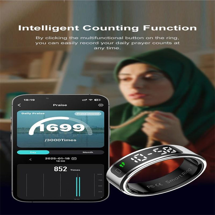Smart Ring With Heart Rate Blood Oxygen & Sleep Tracking Size 11