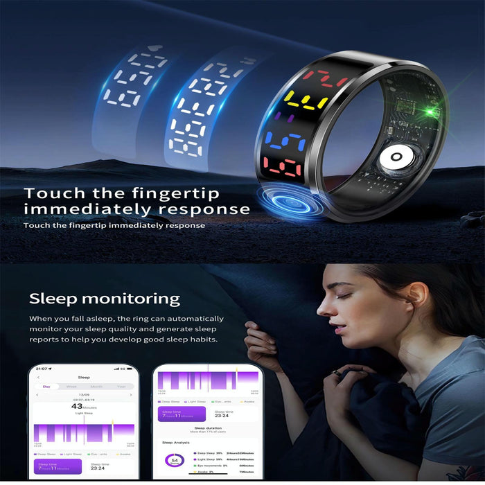 Smart Ring Heart Rate Blood Oxygen Sleep Sports Size 9