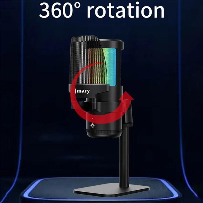 360° Rotating Rgb Light Desktop Microphone