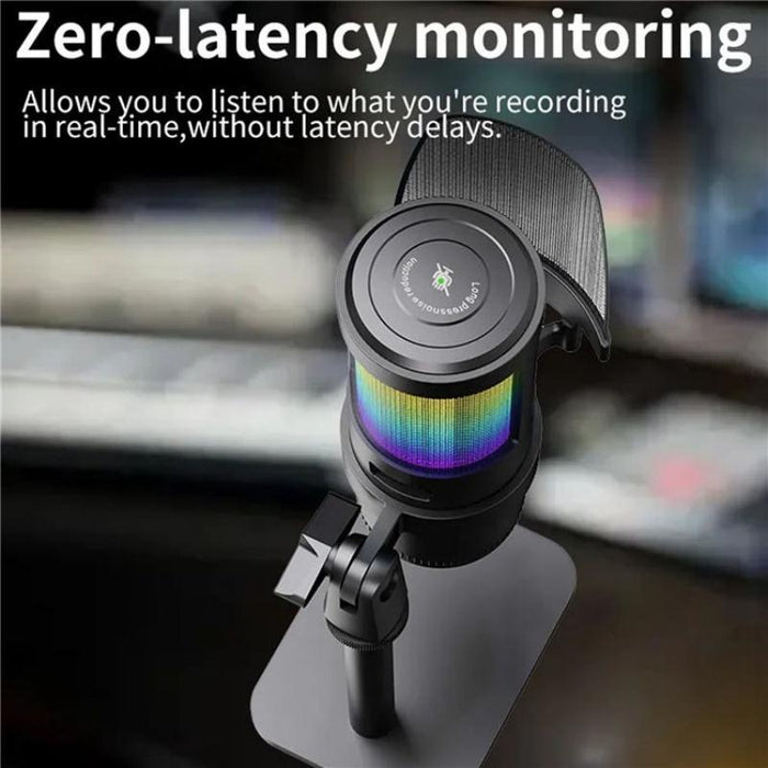 360° Rotating Rgb Light Desktop Microphone
