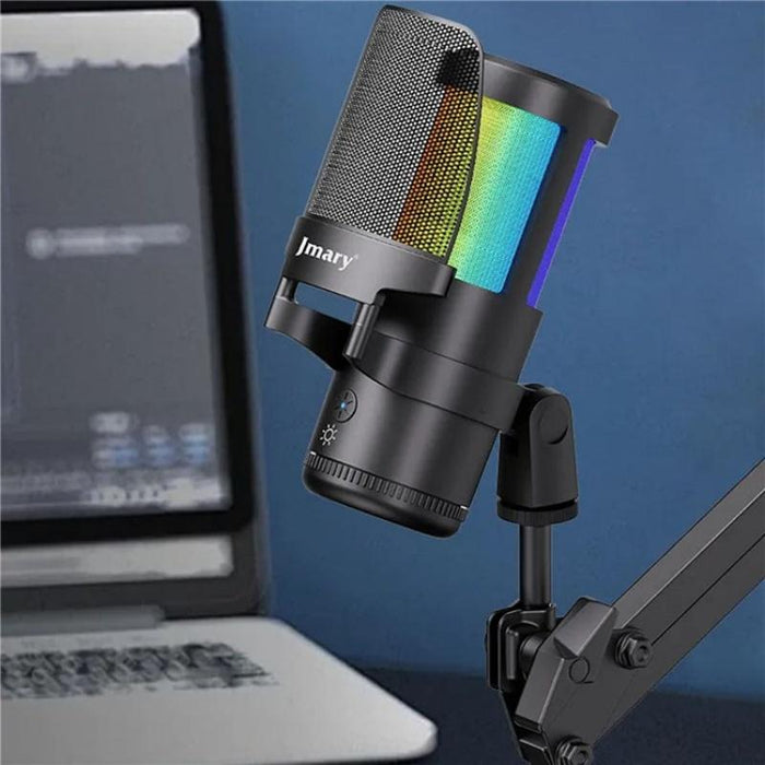 360° Rotating Rgb Light Desktop Microphone