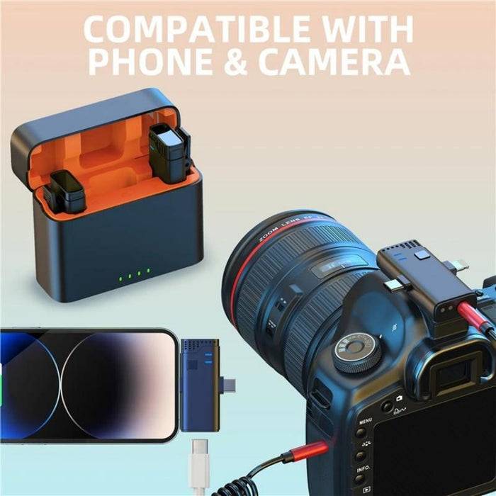 3-In-1 Wireless Lavalier Microphone 3.5Mm Type-C 8 Pin