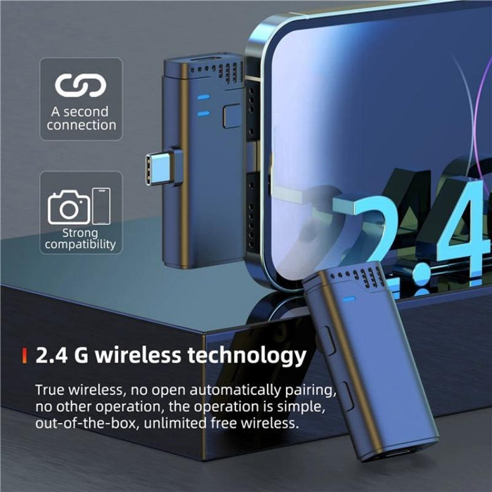 3-In-1 Wireless Lavalier Microphone 3.5Mm Type-C 8 Pin