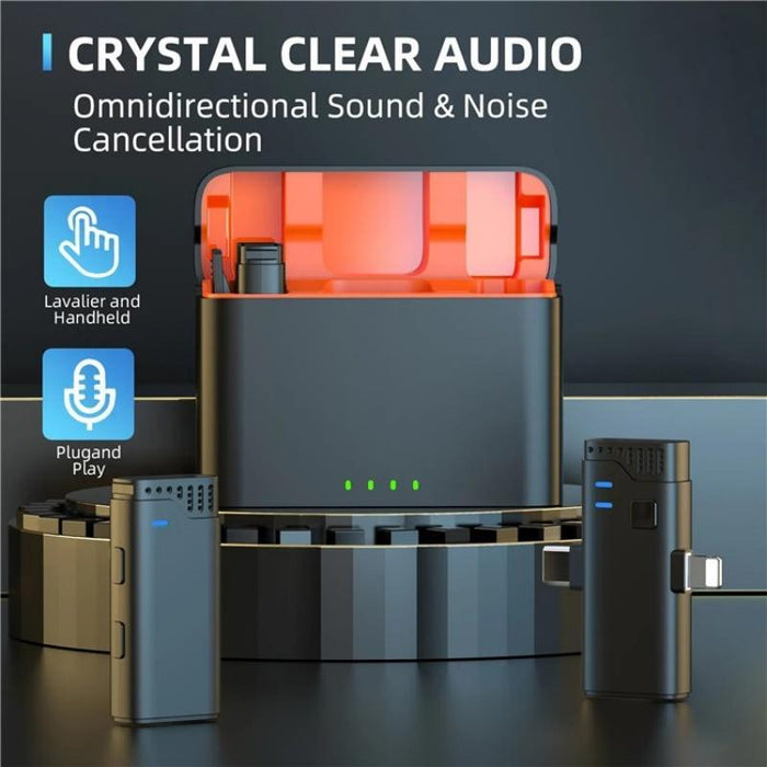 3-In-1 Wireless Lavalier Microphone 3.5Mm Type-C 8 Pin