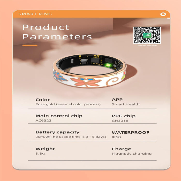 R18 Smart Ring Heart Rate Blood Oxygen Sleep Family Care Rose Gold