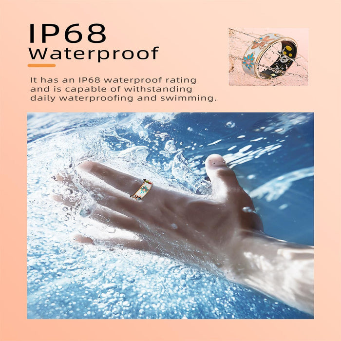 Smart Ring R18 Size 12 Heart Rate Blood Oxygen Sleep Family Care Rose Gold