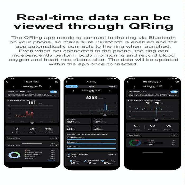 Smart Ring Size 10 Heart Rate Oxygen Sleep Photos