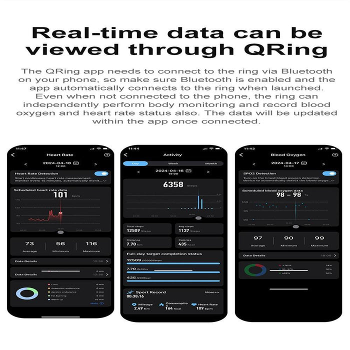 Smart Ring Size 10 Heart Rate Oxygen Sleep Photos