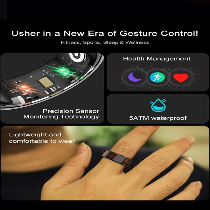 Size 12 Smart Ring Support Heart Rate / Blood Oxygen / Sleep Monitoring / Take Photos