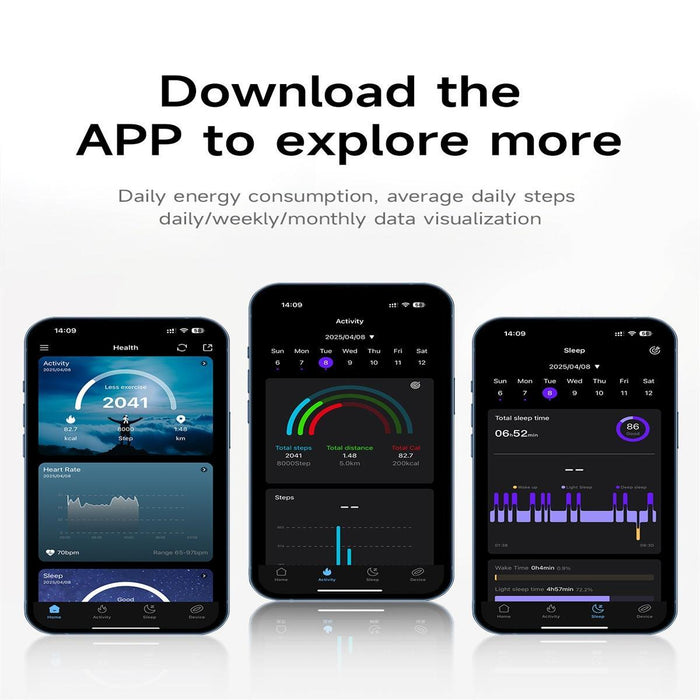 Smart Ring Size 9 Heart Rate Blood Oxygen Sleep Monitoring Sport Modes