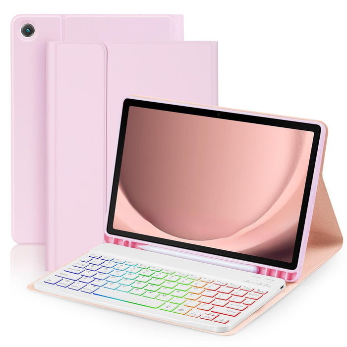 For Samsung Galaxy Tab A9+ Magnetic Gradient Keyboard Silicone Full Cover Leather Case