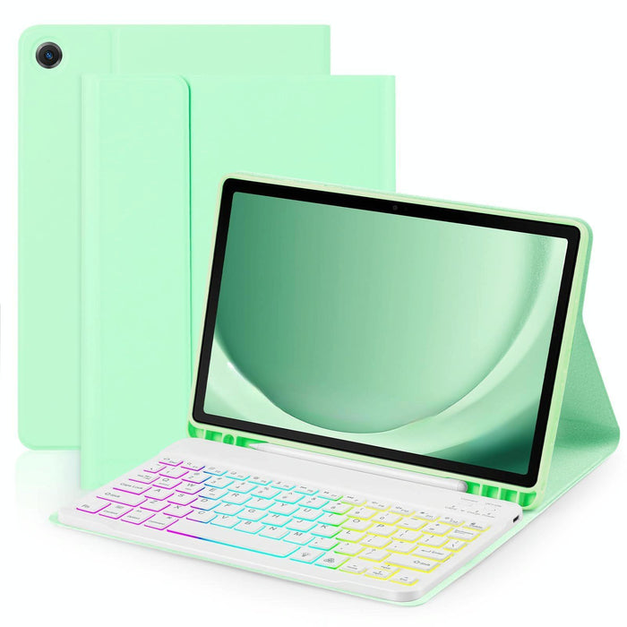 For Samsung Galaxy Tab A9+ Magnetic Gradient Keyboard Silicone Full Cover Leather Case