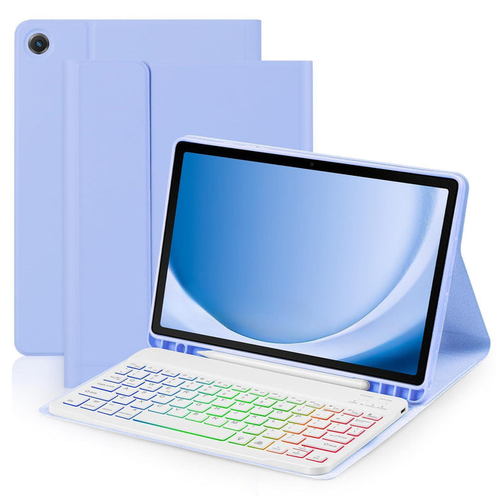 For Samsung Galaxy Tab A9+ Magnetic Gradient Keyboard Silicone Full Cover Leather Case