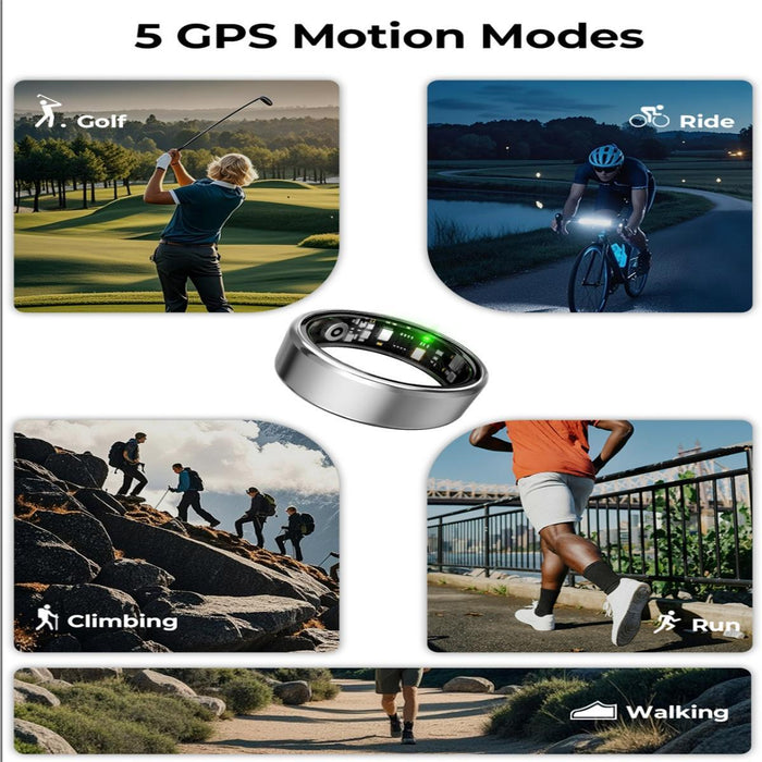 Smart Ring Heart Rate Blood Oxygen Sleep Monitoring Remote Photography