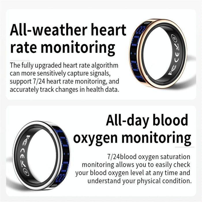 Smart Ring Hr Blood Oxygen Sleep & Sports Monitoring Size 8