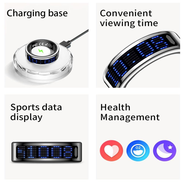 Smart Ring With Hr Blood Oxygen Sleep Monitoring & Sports Modes Size 11