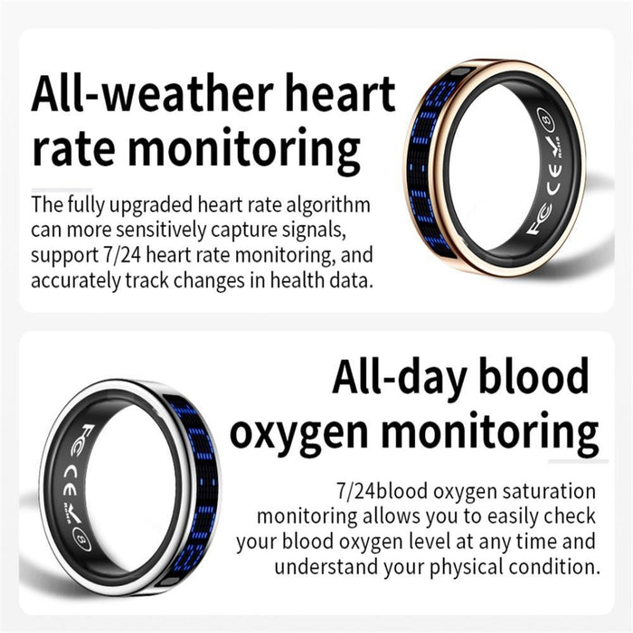 Smart Ring With Hr Blood Oxygen Sleep Monitoring & Sports Modes Size 11