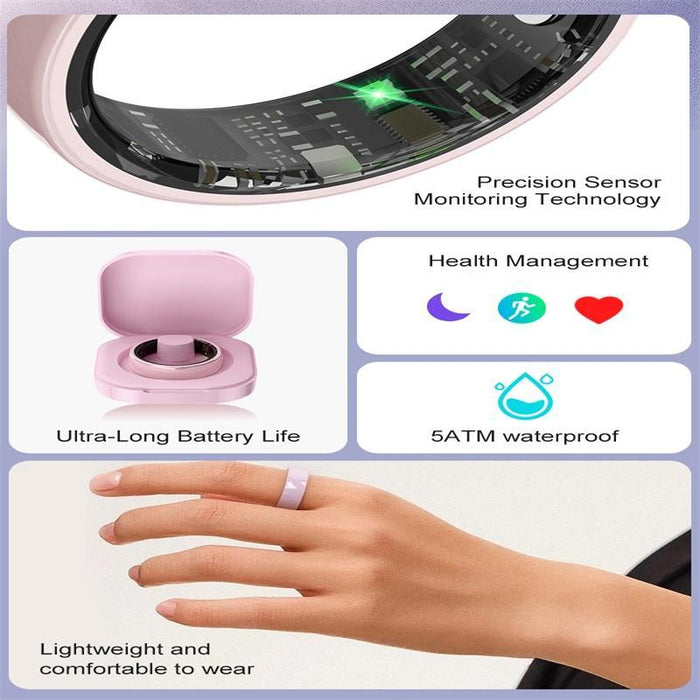 Smart Ring R12 Size 6 Heart Rate Oxygen Sleep Female Health