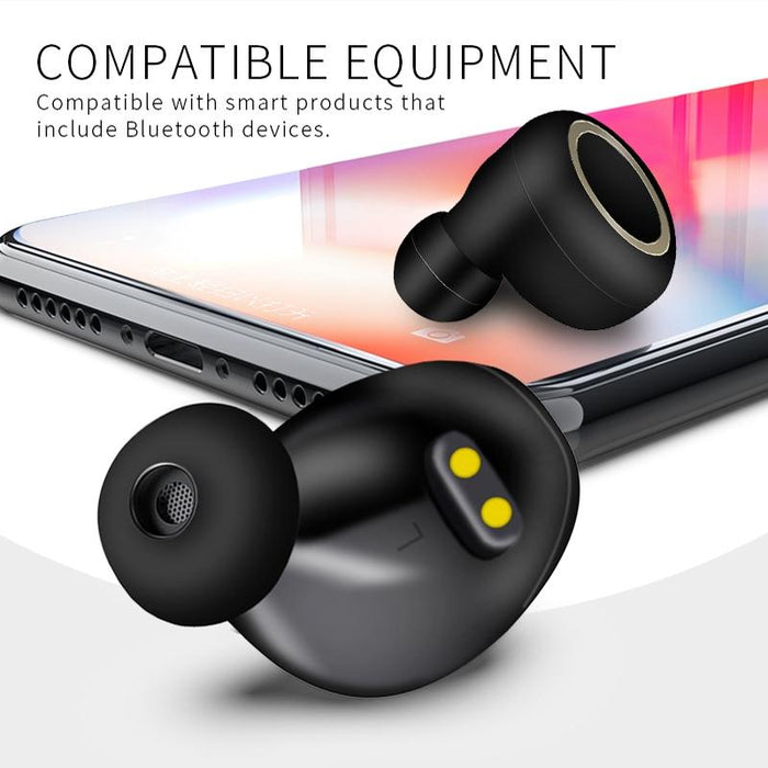 Tws-A1 Tws Bluetooth 5.0 Mini Invisible Sports Music Earphone With Charging Box & Microphone