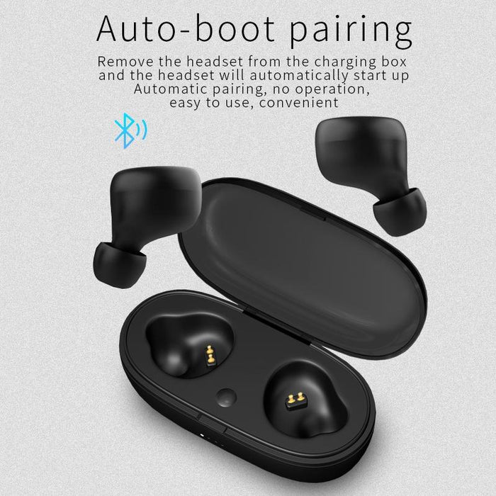 Tws-A1 Tws Bluetooth 5.0 Mini Invisible Sports Music Earphone With Charging Box & Microphone