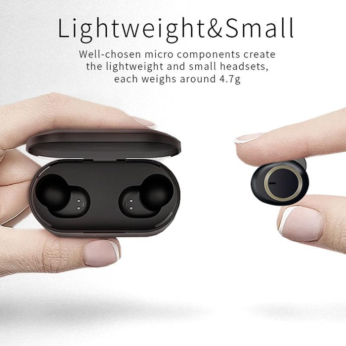 Tws-A1 Tws Bluetooth 5.0 Mini Invisible Sports Music Earphone With Charging Box & Microphone