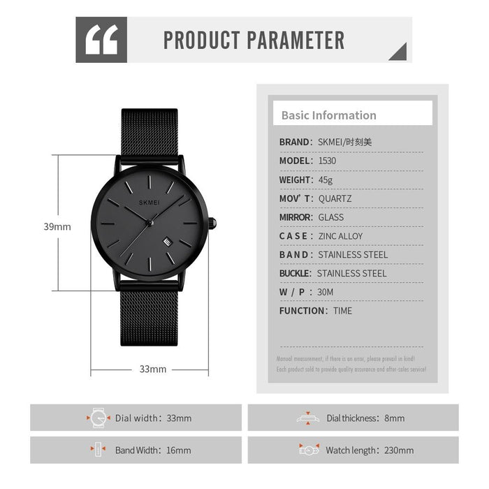 1530 Fashion Europe And America Simple Business Women Wristwatch