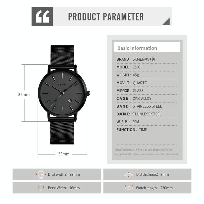 1530 Fashion Europe And America Simple Business Women Wristwatch