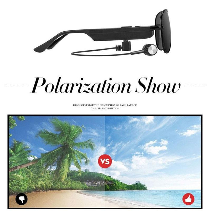 A8 Wireless Bluetooth Sunglasses Music Earphones Smart Glasses Earbud Hands-Free With Mic